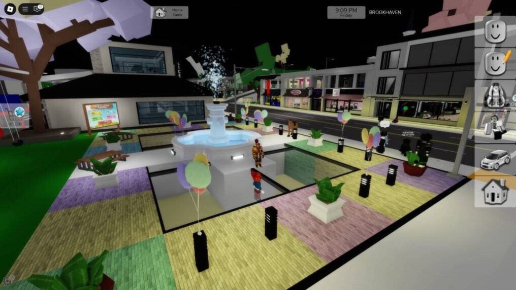Город и меню Brookhaven RP в Roblox