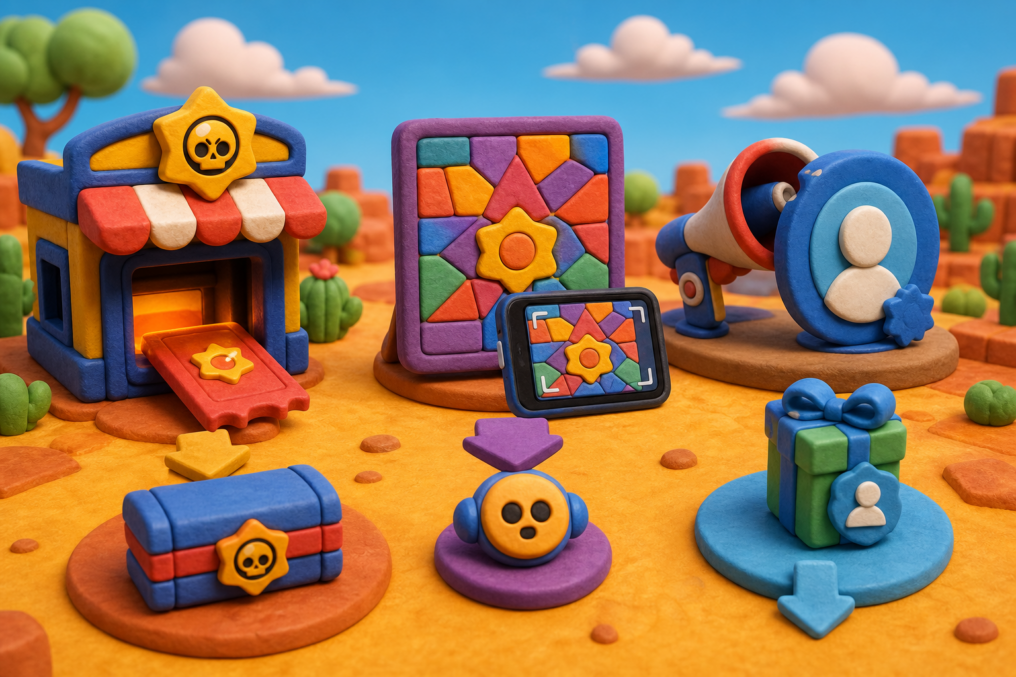Три разных типа кодов Brawl Stars: Store-код, QR-ссылка и код поддержки автора
