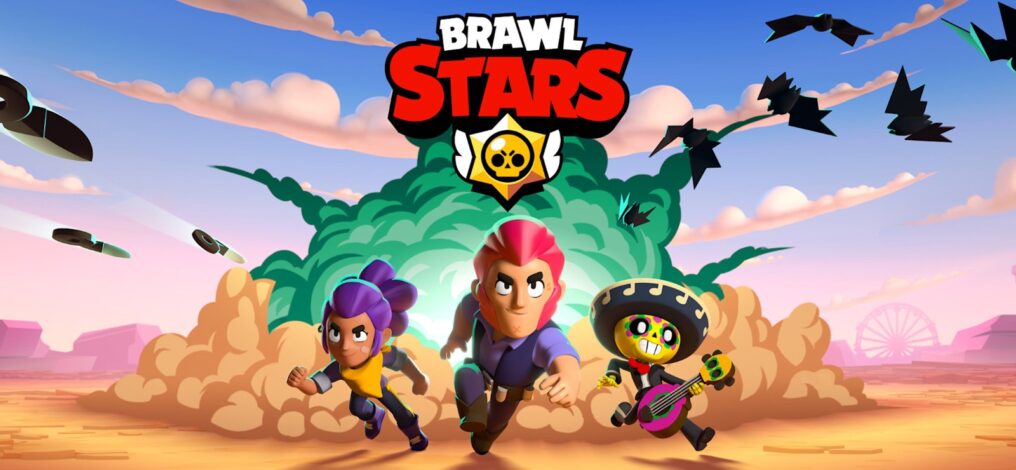 Официальный арт глобального запуска Brawl Stars с Шелли, Кольтом и Поко