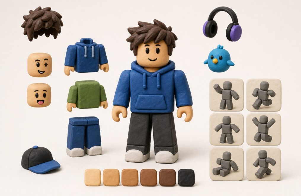 Скин Roblox из головы, волос, одежды, аксессуаров и цвета кожи